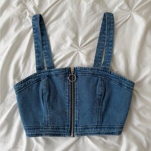 Forever 21 Blue Denim Crop Top